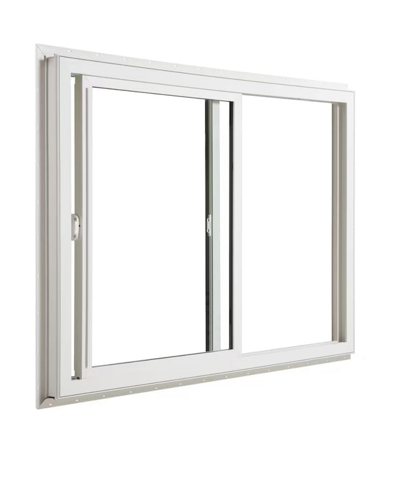 JELD-WEN 36-inch x 48-inch Willmar® Collection Sliding Vinyl Window with Nail Fin, No Brick Mould, White, 3 1/4-inch Frame, & Screen - Low E (new)