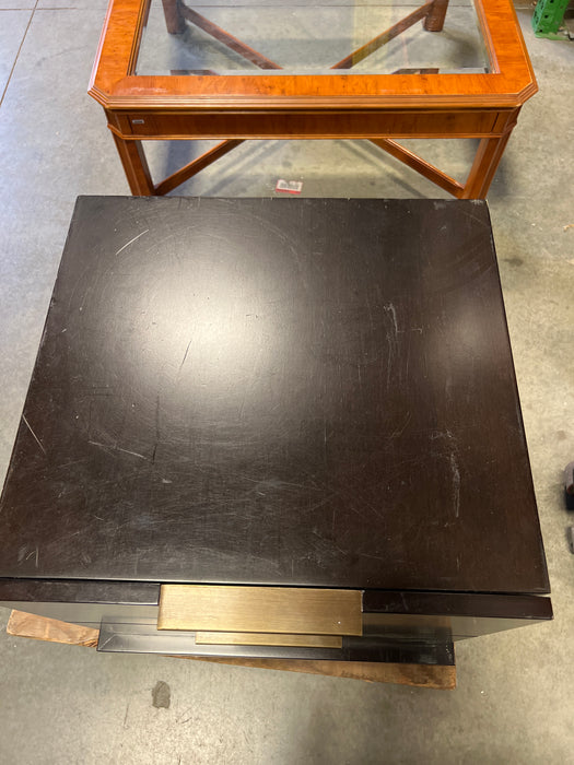 Vaughan Benz LA Modern Espresso Nightstand Gold Hardware (used)