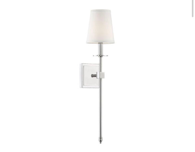 Monroe 1-Light Wall Sconce in Polished Nickel (New)
