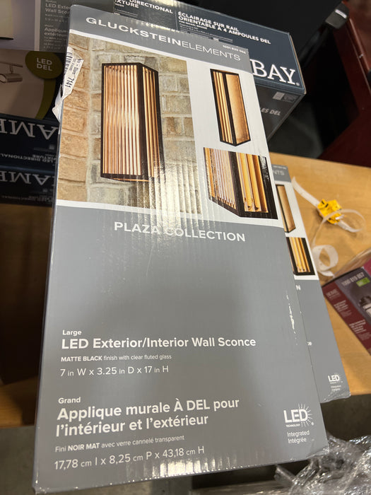 GlucksteinElements Plaza 6W Black Integrated LED Interior/Exterior Glass Sconce (new)