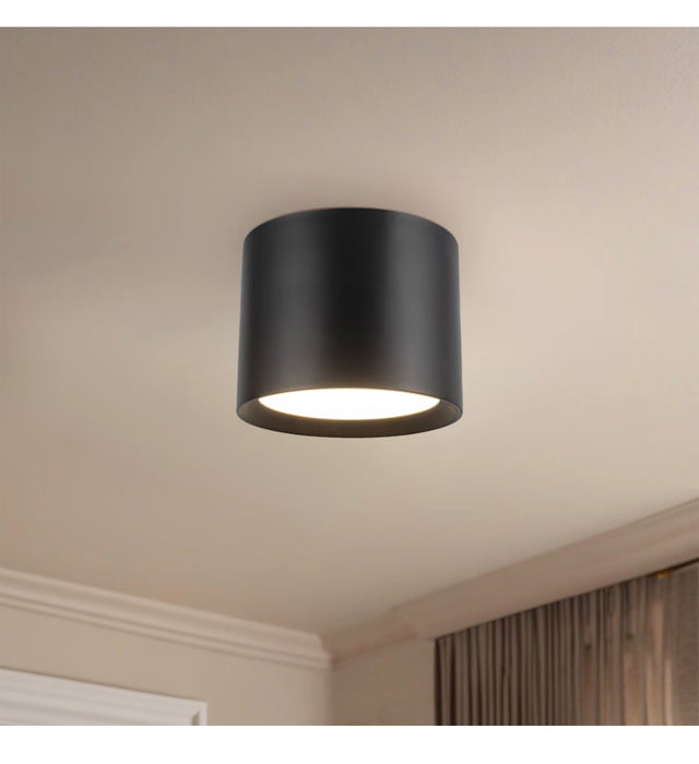SoModern Uma 9-in Black dimmable LED Semi-Flush Mount (new)