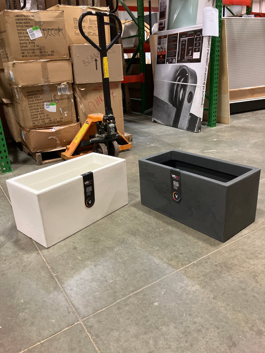 Vas Art CUBO RECTANGLE Fibreglass Planter 24” Long x 12” Tall x 12” Wide (New)