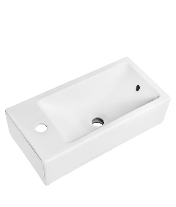 Wall Hung Sink with Single Hole Drilling and Wall Bracket in White (new)