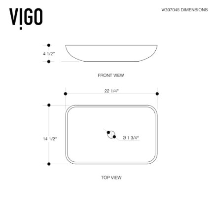 VIGO Donatello 22"L x 15"W x 5"H Golden Glass Rectangular Vessel Bathroom Sink in Brown (New)