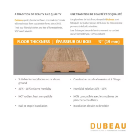 Dubeau Floors Red Oak Natural Bistro 3/4-inch T x 3 1/4-inch W x Varying Length Solid Hardwood Flooring (20 sq. ft. / case) (New)