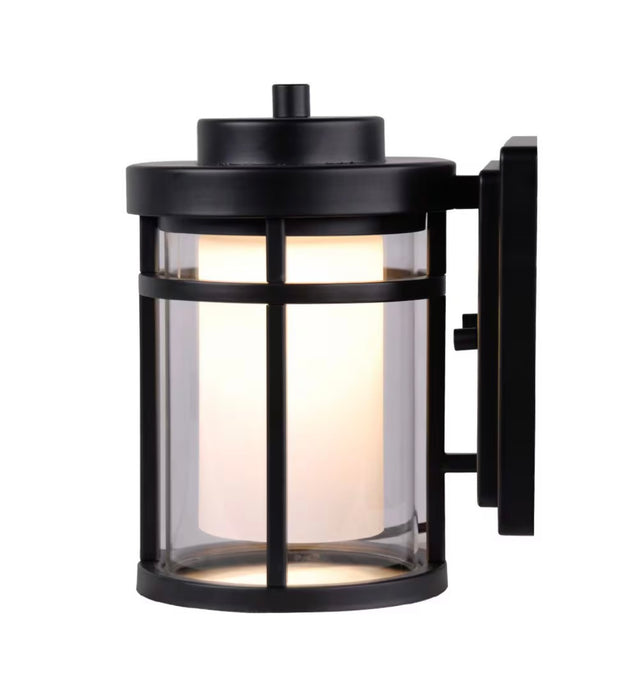 Home Decorators Collection 8.3-inch H 1-Light Outdoor Black Exterior Integrated LED Wall Lantern Sconce (new)