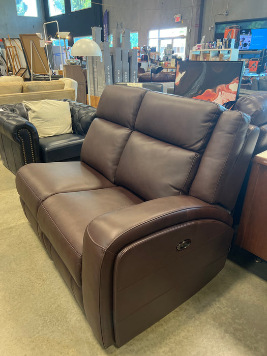Brown Leather Power Reclining Couch (new)