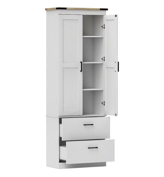HOMCOM 23.6-inch Kitchen Pantry Cabinet with Doors, Cream White (new in box)