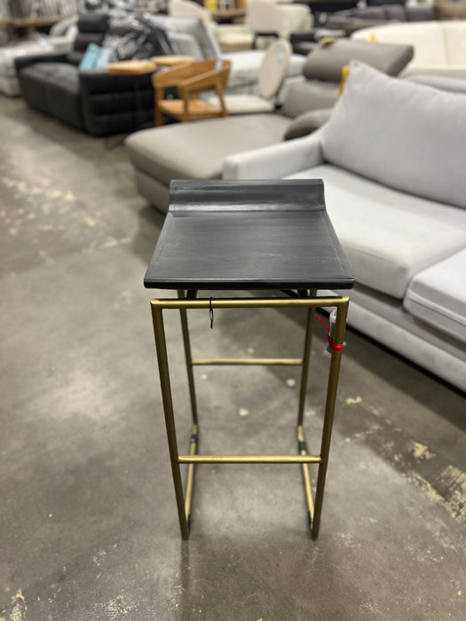 Black Wooden Barstool w/ Gold Base