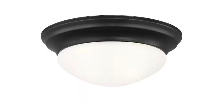 Generation Lighting Nash 14 inch 2-Light Midnight Black Flush Mount (New)