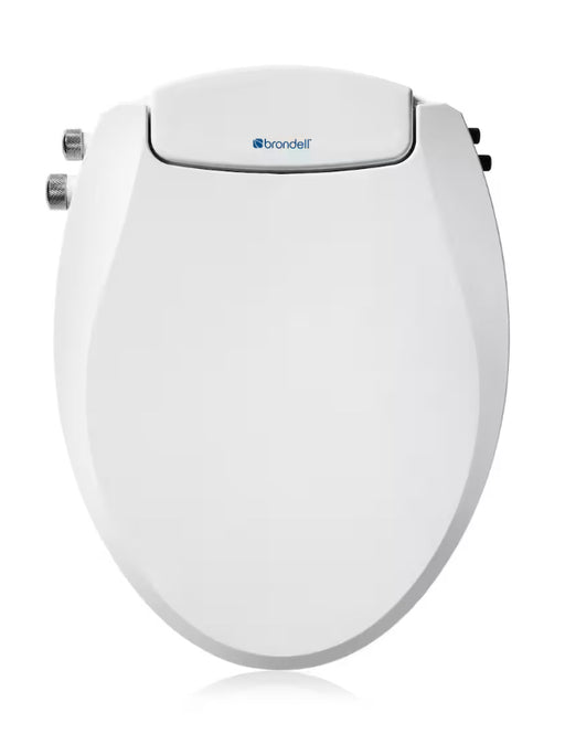 Brondell Swash Ecoseat Dual Temp Non-Electric Bidet Seat, Round White (New)