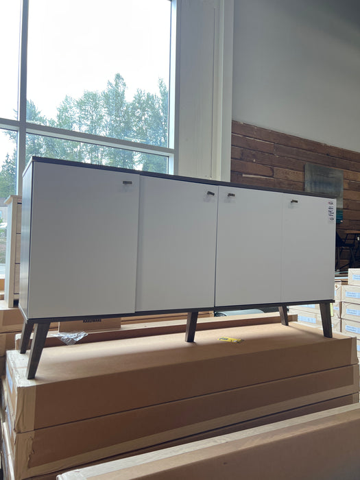 Prepack- Drifted Grey/White Pine 4-Door Sideboard (new)