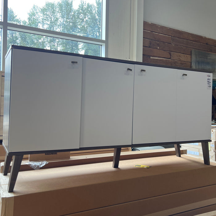 Prepack- Drifted Grey/White Pine 4-Door Sideboard (new)