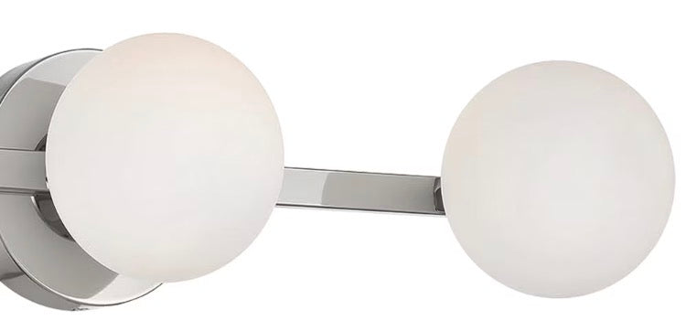 23in 3CCT Integrated LED Nickel Vanity Light with Opal Glass Globe Shade