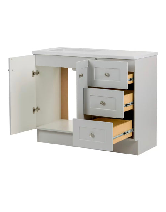 Glacier Bay Bannister 42.5-inch W x 18.75-inch D Bathroom Vanity in Pearl Grey With Cultured Marble Sink Top  (new)