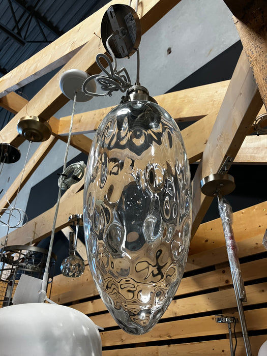 Light Pendant With a Clear Water Glass Shade