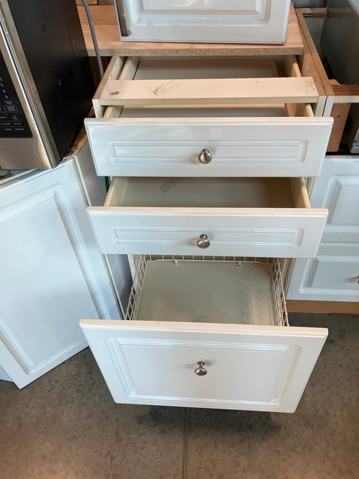 White Kitchen Beveled Cabinets