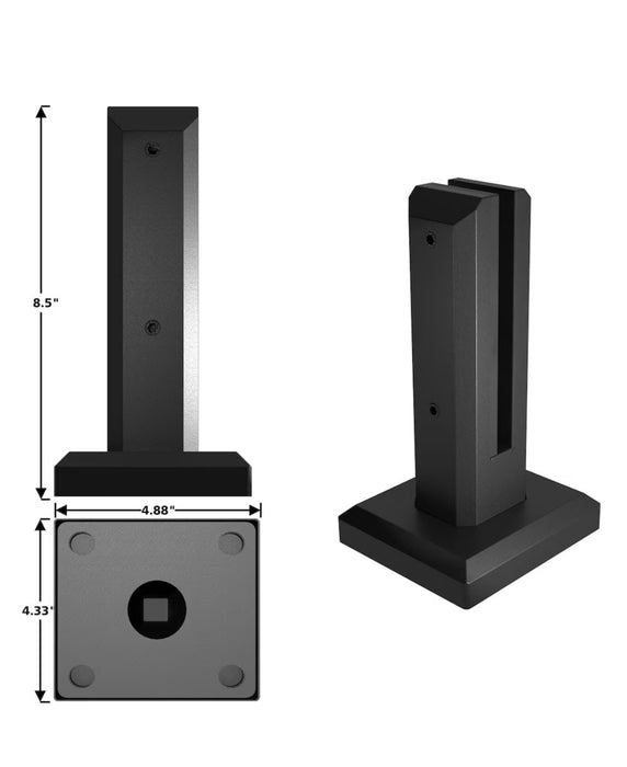 Peak MountainView Glass Deck Railing 8 1/2-inch H Spigot in Matte Black Stainless Steel (new)