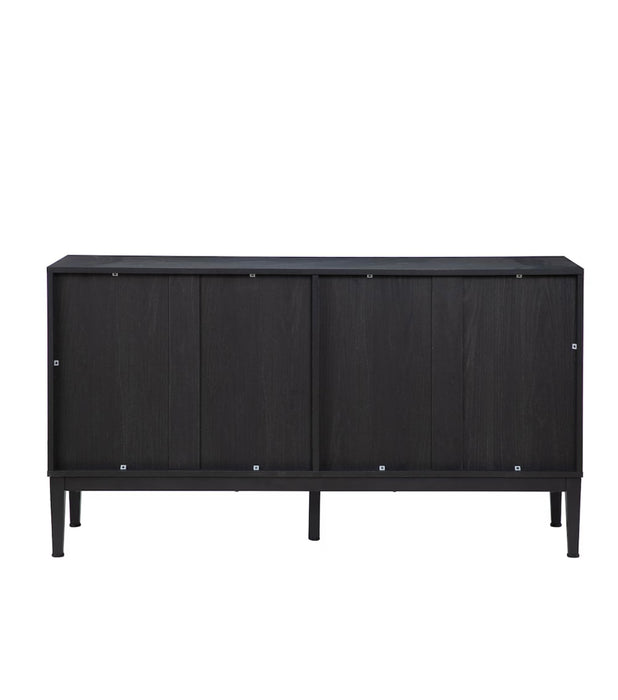 Jayden creation Tahun Modern Black 55"Wide 4 Door Sideboard with Metal Legs (new)