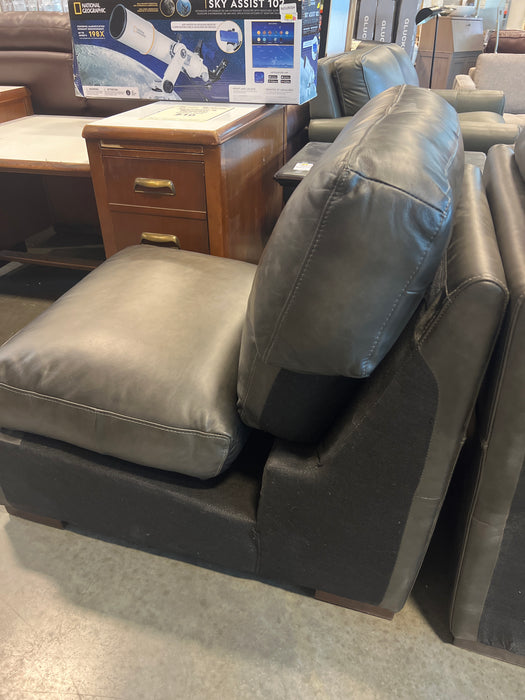 Grey Leather Couch Piece Chair (new)