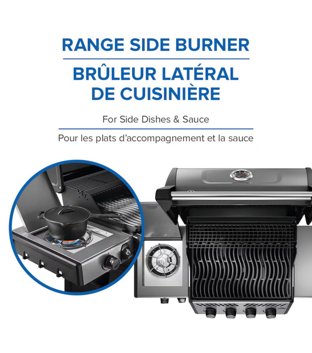 Napoleon Freestyle 425 4-Burner Propane Gas BBQ Grill in Graphite Grey with Range Side Burner (light use)