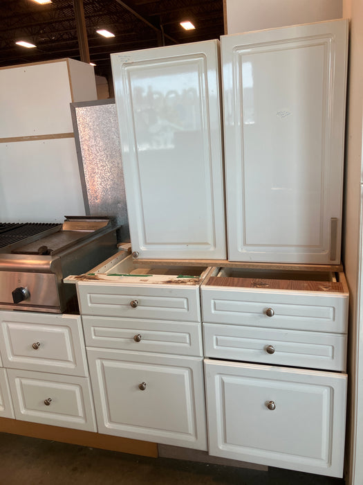 White Kitchen Beveled Cabinets