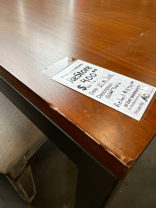 Walnut Wood and Metal Dining Table