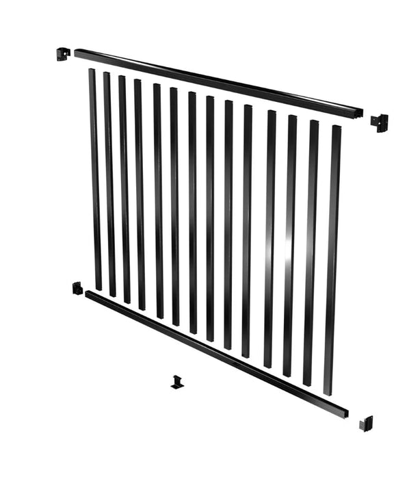 Peak AquatinePLUS Pool Fencing 6' x 4' Aluminum Metal Rail and Picket Kit for Pool Fencing Black (New)