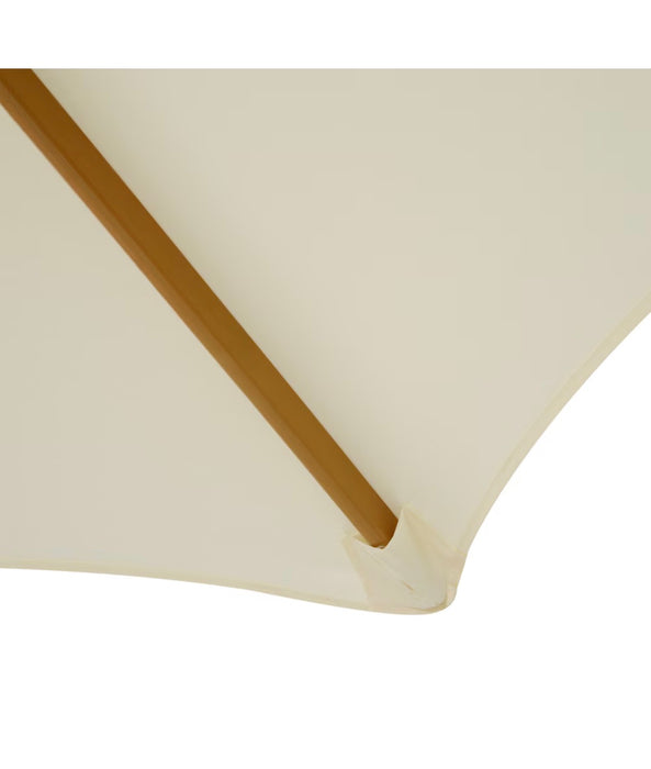Outsunny Wood Patio Umbrella Round Garden Parasol with Bamboo Ribs, Cream White (new)