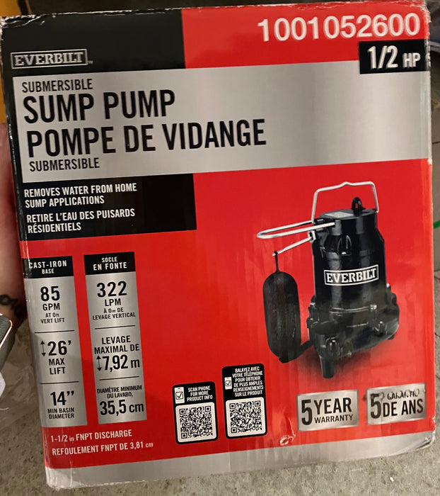 Everbilt 1/2 HP Cast Iron Sump Pump