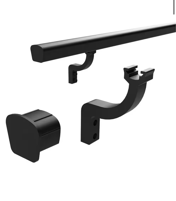 Peak Products 8 ft. Aluminum Handrail Kit in Brushed Black (New)