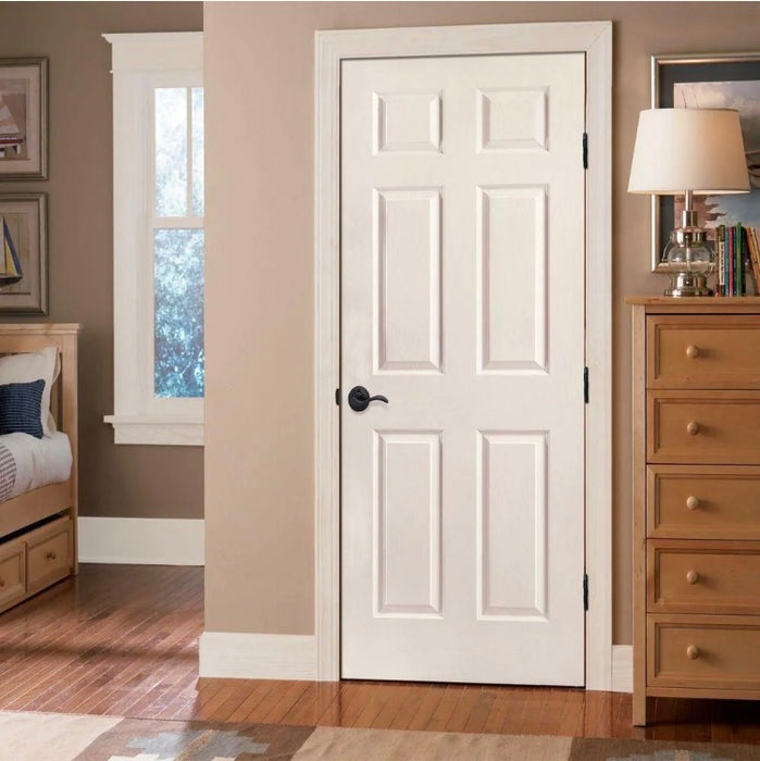 Masonite 36-inch x 80-inch Primed 6 Panel Hollow Core Textured Interior Door Slab