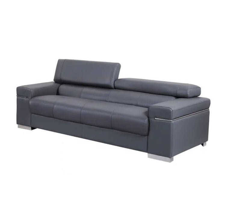 Home Grey Leather Sofa (Slightly Used)