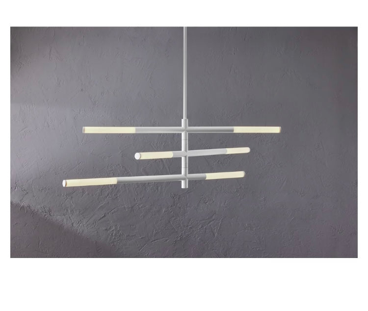 GlucksteinElements Bristol 1-Light 19.5-in H Integrated LED Pendant with 3 Rods of LED in White with Milk White Shade (New)