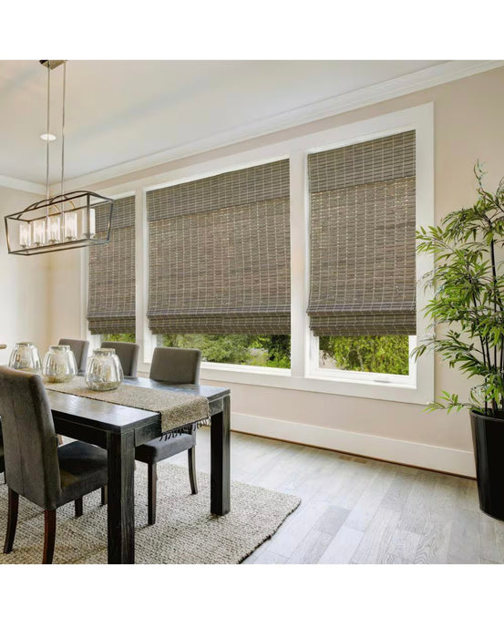 Home Decorators Collection 23-Inch W x 48-Inch L Driftwood Bamboo Cordless Roman Shades (new)