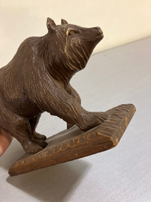 Brown bear wooden statue (used)