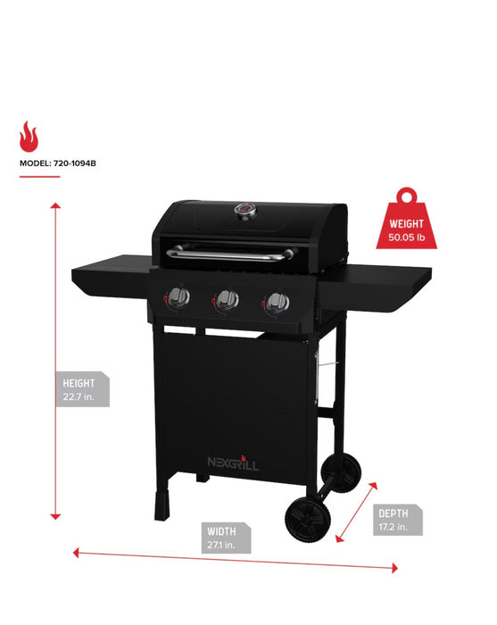 Nexgrill 3-Burner Propane BBQ Grill in Black (new)