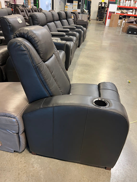 Powered Right Arm Black Leather Recliner Chair (new)