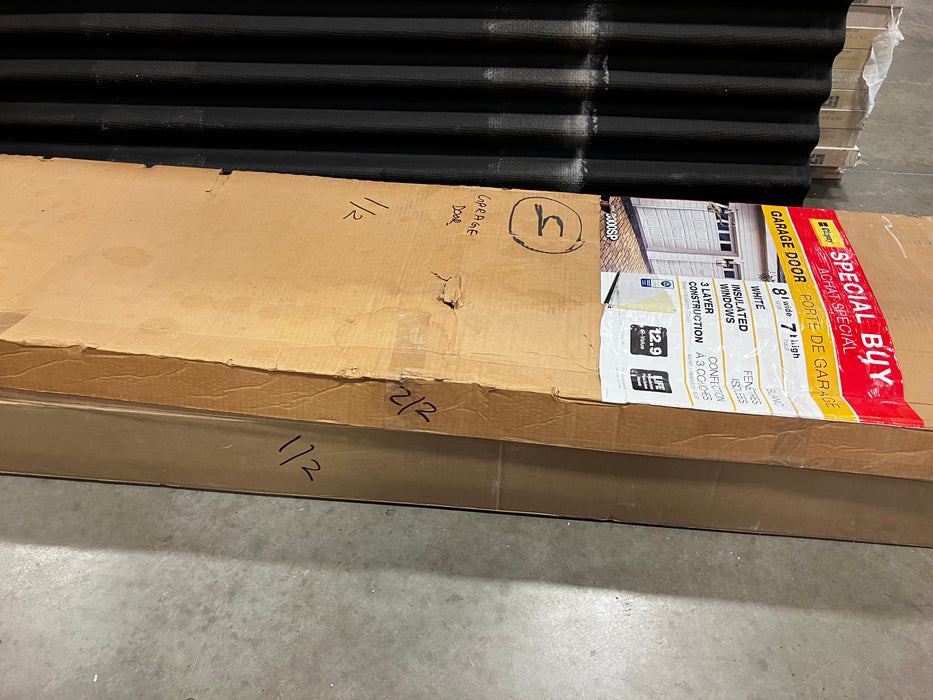 Clopay Classic Steel 8 ft. x 7 ft. 12.9 R-Value Intellicore Insulated White Garage Door with Windows (Used)