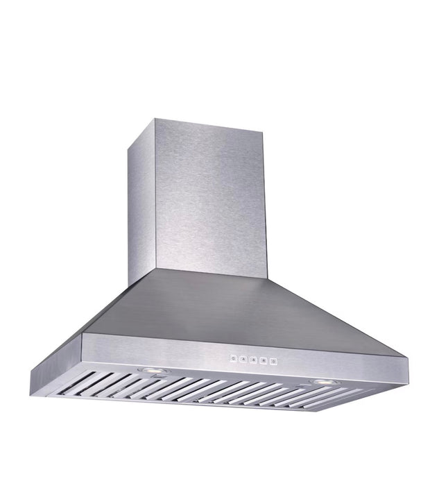 Vissani  30 inch 465CFM Convertible Pyramid Wall Mounted Range Hood with 3 Speed Setting in Stainless Steel (slight use)