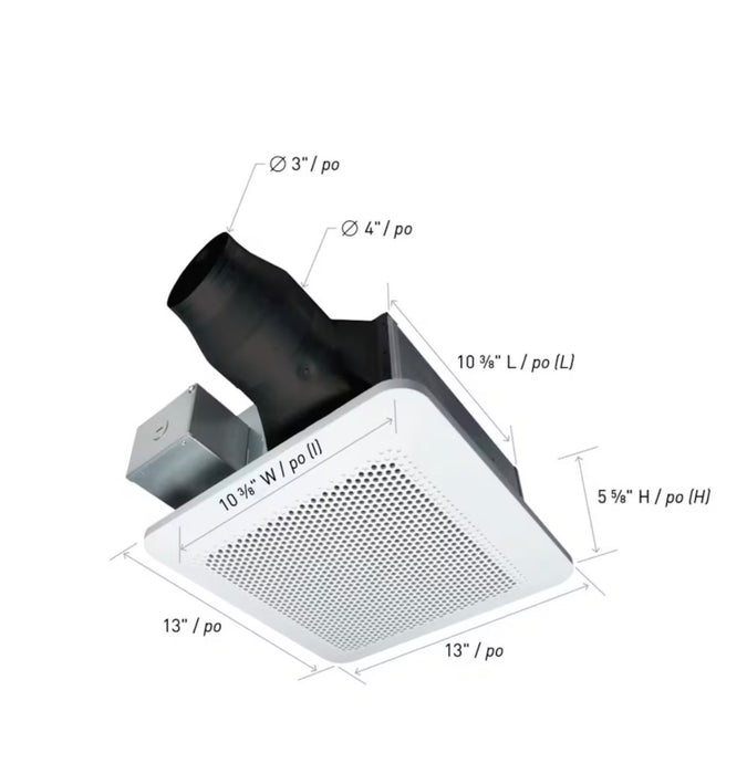 Panasonic 80-110 CFM 0.4-1.1 Sones Whisper Remodel Bath Fan (for rooms < 100 sq. ft.) ENERGY STAR® (new)