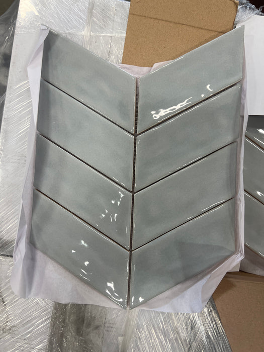 Ice Grey Chevron Mosaic Tile (new)