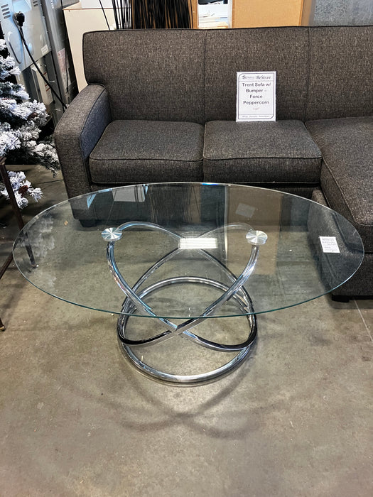 3 Pieces Glass and Silver Coffee Table (Used)