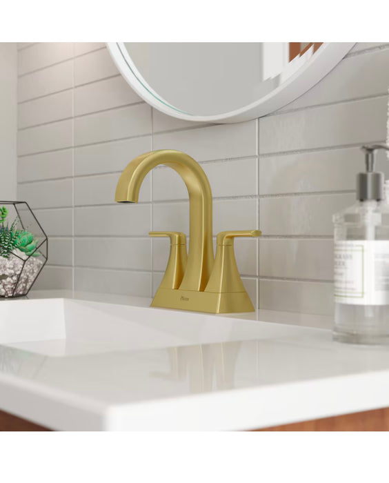Pfister Bruxie 2-Handle 4-inch Centerset Brushed Gold Bathroom Sink Faucet/Tap (new)