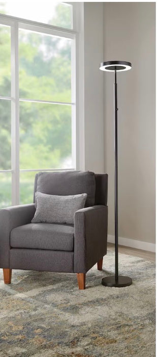 71.65-inch H 1-Light Black Integrated LED Floor Lamp with Adjustable Shades and Touch Dimmer
