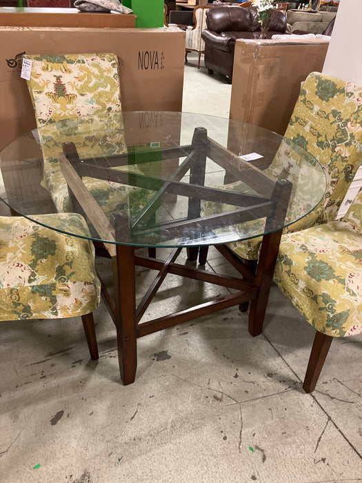 Glass top dining table (used)