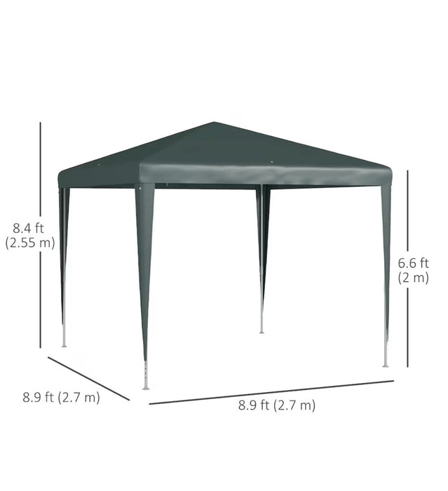 Outsunny 9 ft. x 9 ft. Portable Canopy Party Tent Gazebo, Dark Green (new)