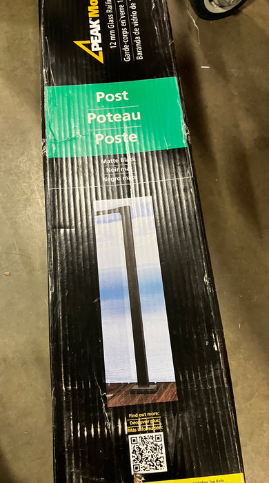 Peak MountainView Glass Deck Railing 42.4-inch H Post in Matte Black Stainless Steel (New)