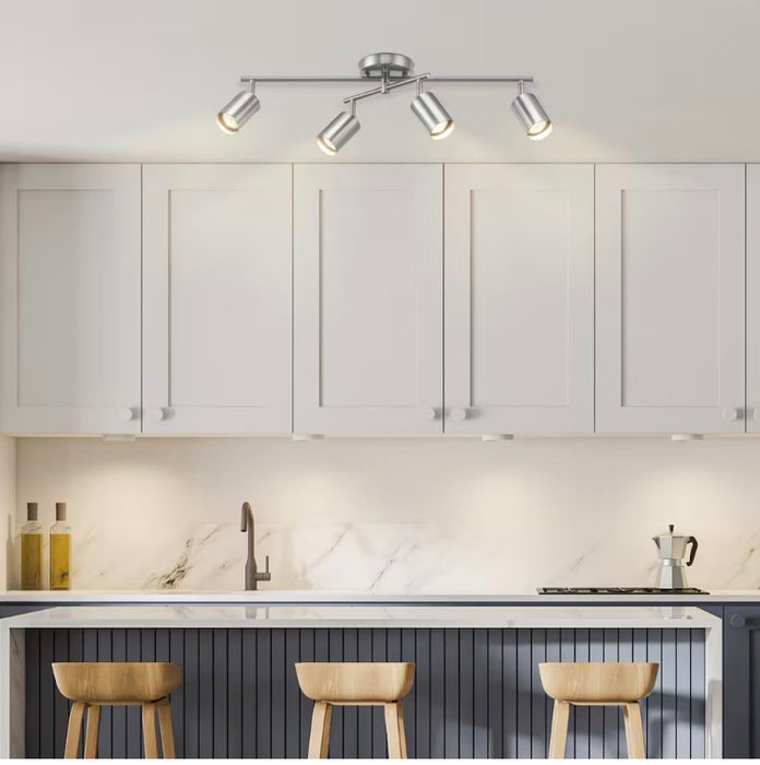 Miller 4-Light Brushed Nickel Track Light with Swivel Center Bar