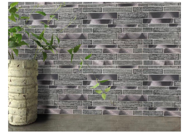 MSI Stone ULC Volcanic Luxe Interlocking 11.63 in. x 12.81 in. x 8mm Glass Metal Mesh-Mounted Mosaic Tile (New)